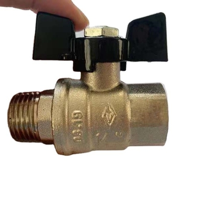 İçten Dişli Popüler Kulplar Pirinç Gaz Küresel Vana 14mm Bağlantı Noktası Boyutu